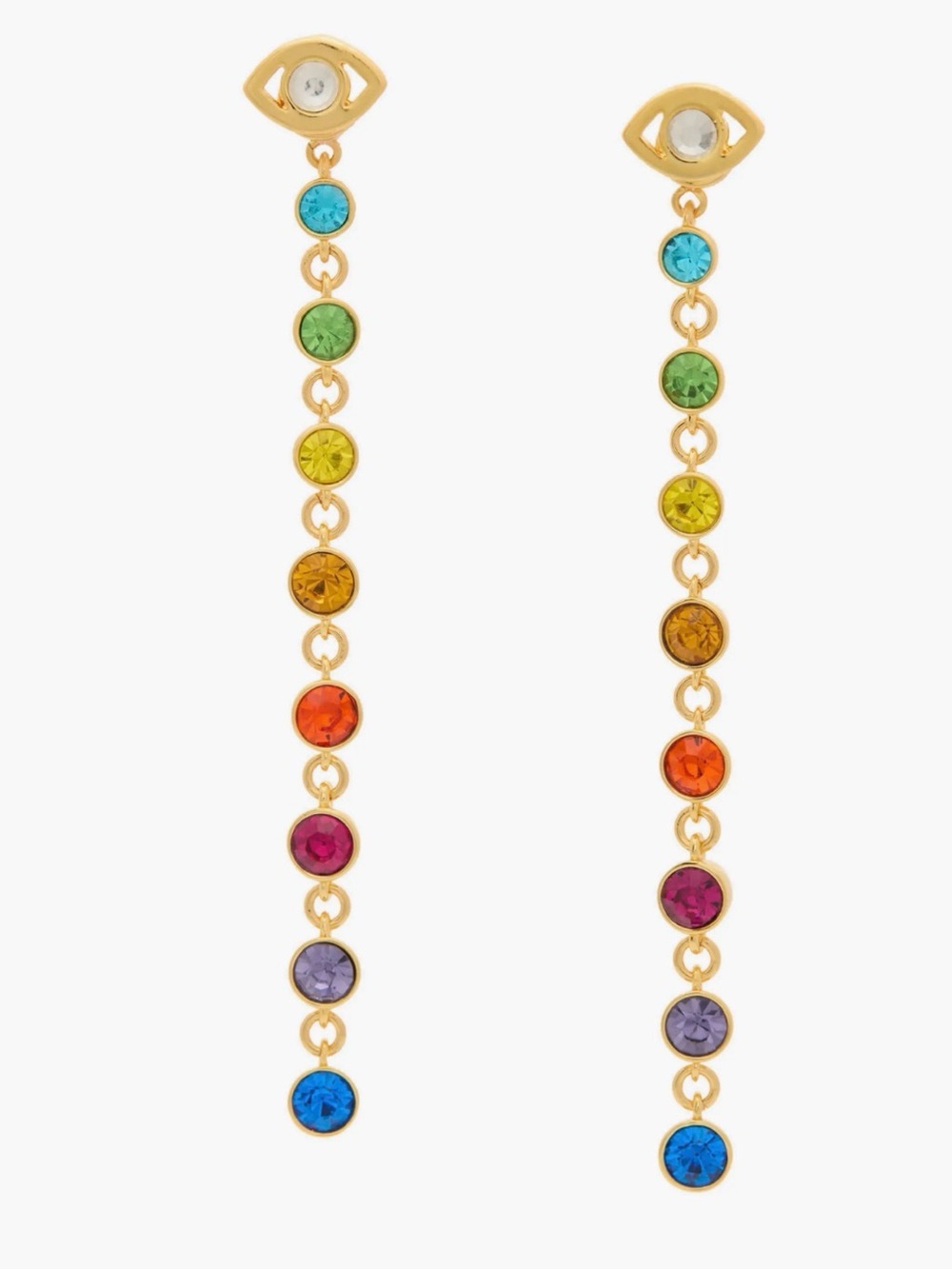 Kurt Geiger Micro Evil Eye Linear Drop Earrings